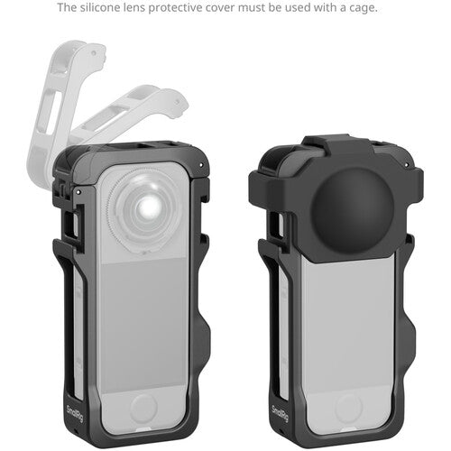 SmallRig Cage para Cámara Insta360 X4 Air con Montura Cold Shoe y Protector de Lente