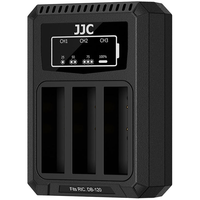 JJC Cargador Múltiple para Baterías Ricoh DB-120 Carga Triple USB-C