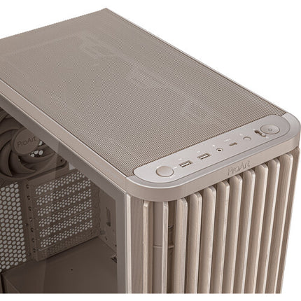 ASUS ProArt PA401 Wood Edition Caja Mid-Tower con Panel Templado 7 Ranuras 2 x 160mm Ventiladores