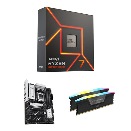 AMD Ryzen 7 7700X con ASUS B650E MAX Gaming WiFi y RAM Corsair 16GB DDR5 6000MHz