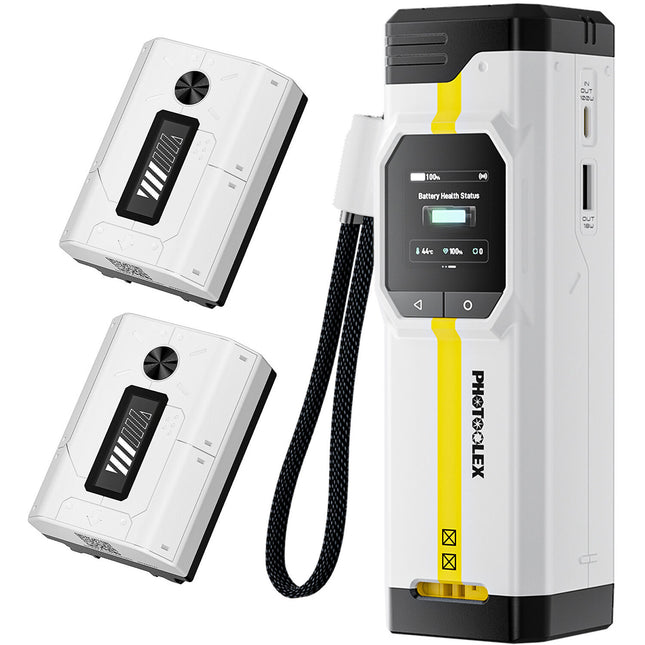 PHOTOOLEX BB Pro Cargador portátil y batería NP-FZ100 16500mAh 2 unidades