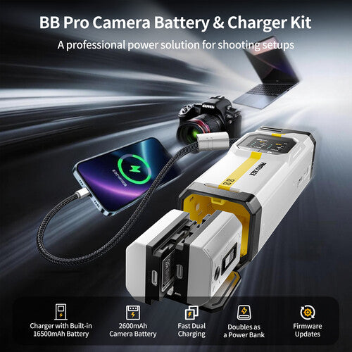 PHOTOOLEX BB Pro Cargador portátil y batería NP-FZ100 16500mAh 2 unidades