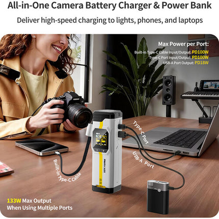 PHOTOOLEX BB Pro Cargador portátil y batería NP-FZ100 16500mAh 2 unidades