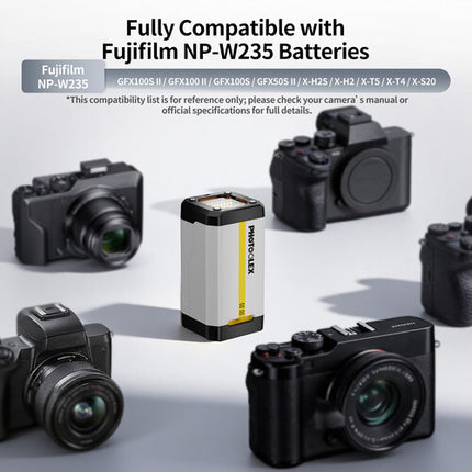 PHOTOOLEX BB2 Cargador de 2 Puertos para Baterías FUJIFILM NP-W235 USB-C 2 Horas