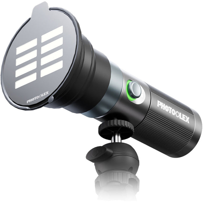 PHOTOOLEX Kit de Spotlight Fotográfico 10W 4 Colores con Zoom Ajustable y Batería Integrada