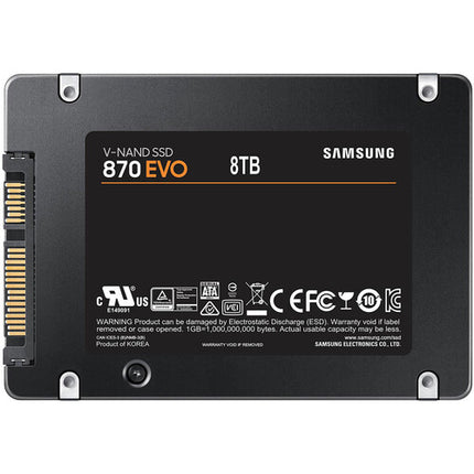 Samsung 8TB 870 EVO SSD Interno SATA III 2.5" 560MB/s Lectura 530MB/s Escritura