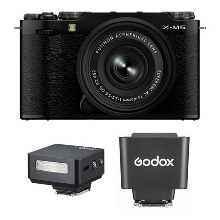 FUJIFILM X-M5 Cámara Sin Espejo 26.1MP 6.2K Vídeo 15-45mm Kit Flash Godox