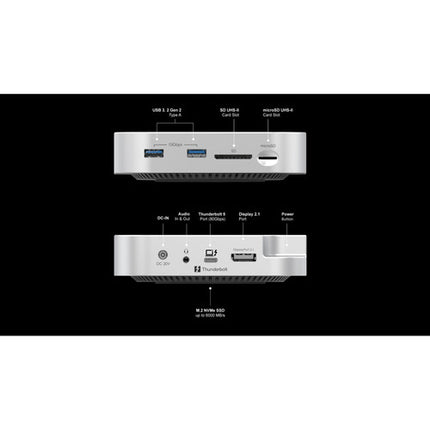 Atech Flash Technology Blackjet MiniRaiden Dock Thunderbolt 5 para Mac Mini M4 Pro 80 Gb/s 8K60