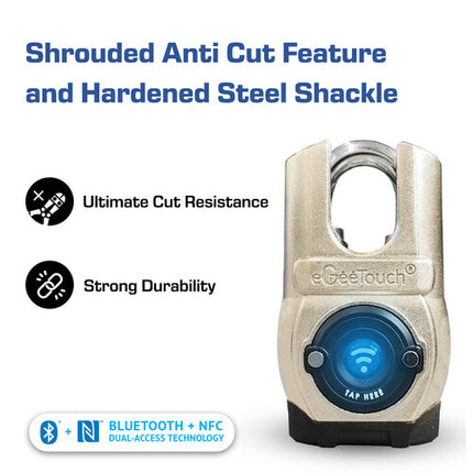 eGeeTouch Candado inteligente exterior antipunzón 5ª gen 2 unidades IP66 resistente