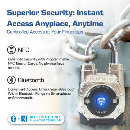 eGeeTouch Candado inteligente exterior antipunzón 5ª gen 2 unidades IP66 resistente