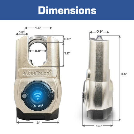 eGeeTouch Candado inteligente exterior antipunzón 5ª gen 2 unidades IP66 resistente