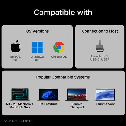Plugable 10 en 1 Hub USB-C 3.2 Gen 2 con Salida 8K30 y Carga 140W