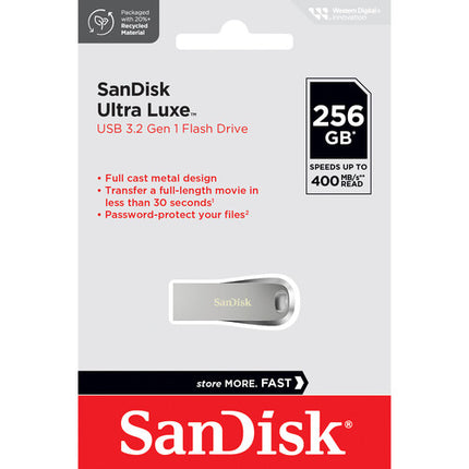 SanDisk Ultra Luxe USB-A 3.2 Gen 1 Unidad flash 256GB 400MB/s metal