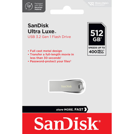 SanDisk 512GB Ultra Luxe USB Flash Drive USB-A 3.2 Gen 1 400MB/s