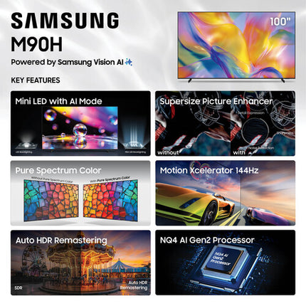 Samsung M90H TV Mini-LED Smart 100" 4K HDR 144 Hz 3 HDMI