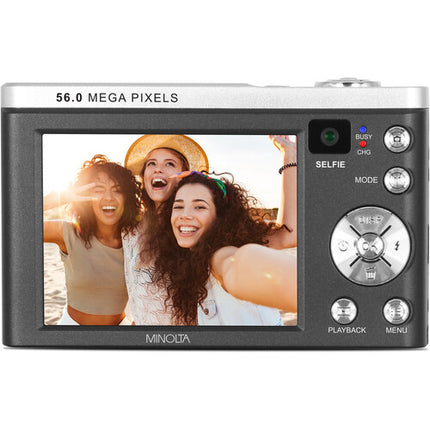 Minolta MNB5Z Cámara Digital 56MP Zoom Óptico 5x Pantalla Táctil 2.8" Pack Completo