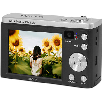 Minolta MNB5Z Cámara Digital 56MP Zoom Óptico 5x Pantalla Táctil 2.8" Pack Completo