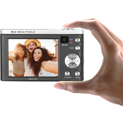 Minolta MNB5Z Cámara Digital 56MP Zoom Óptico 5x Pantalla Táctil 2.8" Pack Completo