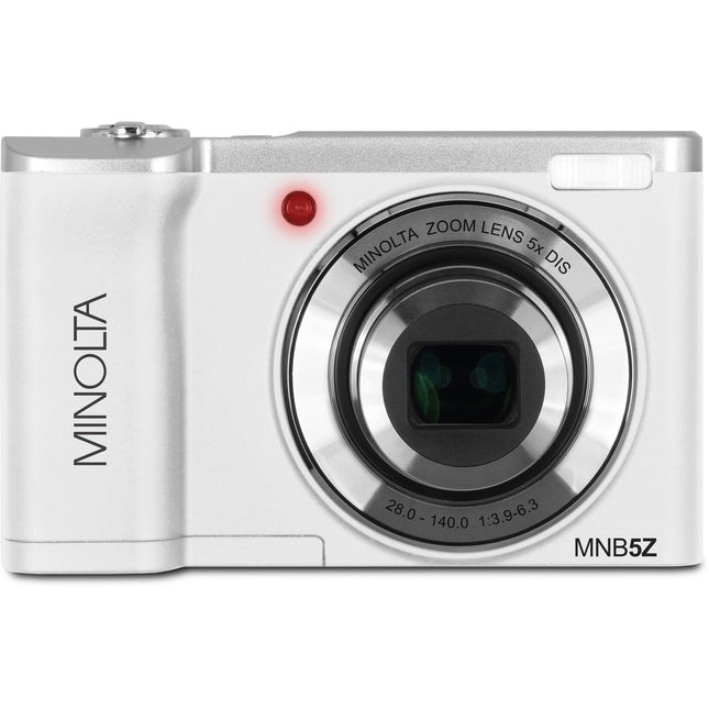 Minolta MNB5Z Cámara Digital Blanca 56MP Zoom Óptico 5x y Tarjeta 32GB