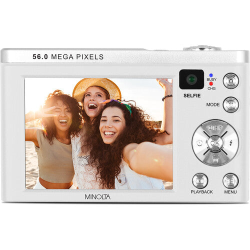 Minolta MNB5Z Cámara Digital Blanca 56MP Zoom Óptico 5x y Tarjeta 32GB