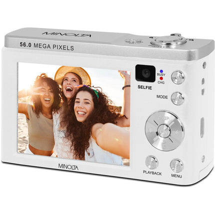 Minolta MNB5Z Cámara Digital Blanca 56MP Zoom Óptico 5x y Tarjeta 32GB