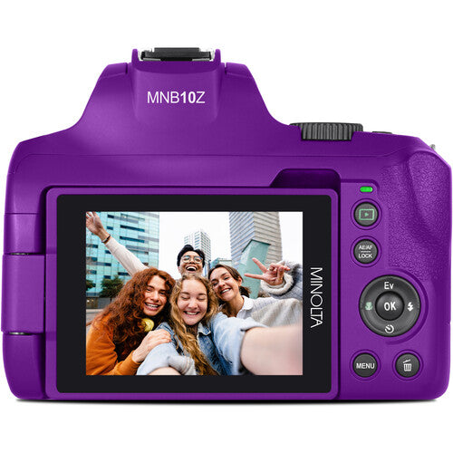 Minolta MNB10Z Cámara Digital Morada 64MP Zoom Óptico 10x 32GB