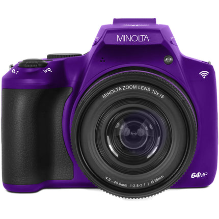 Minolta MNB10Z Cámara Digital Morada 64MP Zoom Óptico 10x 32GB