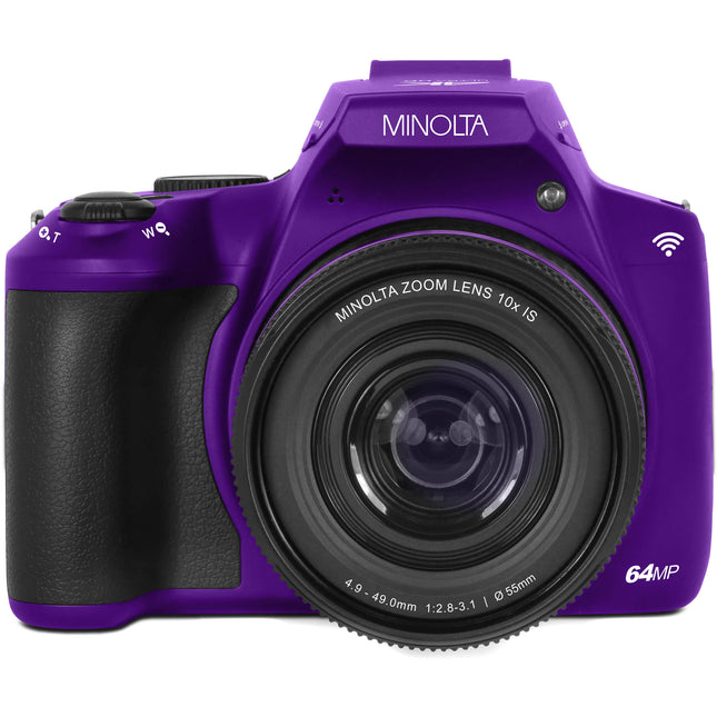 Minolta MNB10Z Cámara Digital Morada 64MP Zoom Óptico 10x 32GB