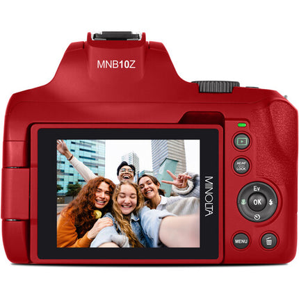 Minolta MNB10Z Cámara Digital Roja 64MP Zoom 10x 32GB Incluida