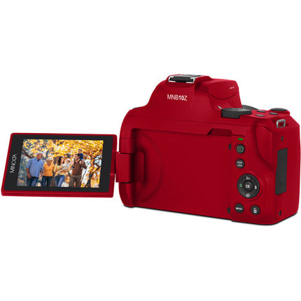 Minolta MNB10Z Cámara Digital Roja 64MP Zoom 10x 32GB Incluida