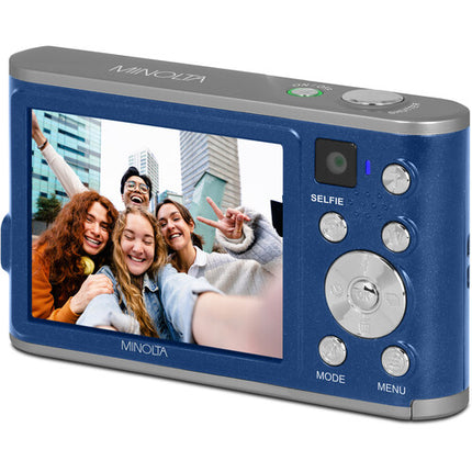 Minolta MND23 Cámara Digital Azul 48MP Zoom 16x Video 2.7K 32GB