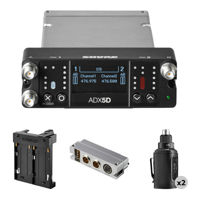 Shure Axient Digital Sistema Inalámbrico Portátil Dual Canal con Dos Transmisores ADX3 y Batería L-Type