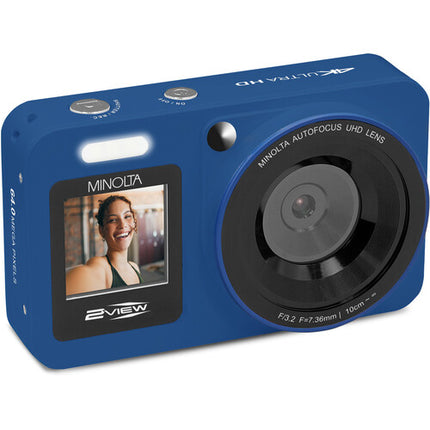 Minolta 2VIEW MND33 Cámara Digital Dual Pantalla 64MP 4K UHD Azul