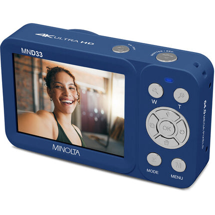 Minolta 2VIEW MND33 Cámara Digital Dual Pantalla 64MP 4K UHD Azul