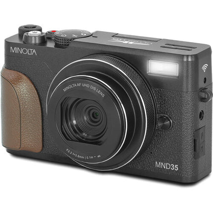 Minolta MND35 Cámara Digital Negra 64MP 18x Zoom 32GB SD