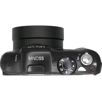 Minolta MND55 Cámara Digital Negra 64MP Zoom 16x 4K UHD 60fps
