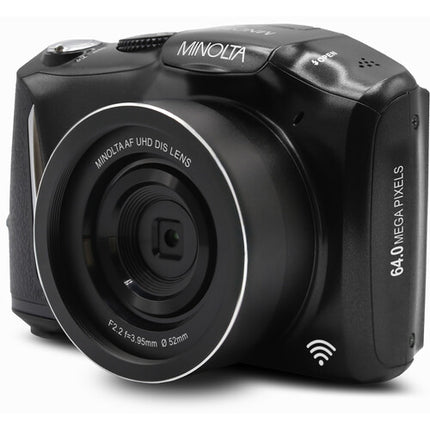 Minolta MND55 Cámara Digital Negra 64MP Zoom 16x 4K UHD 60fps