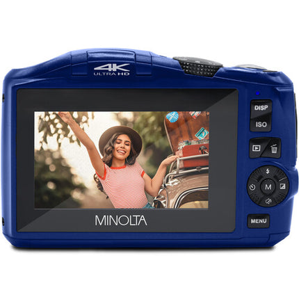 Minolta MND55 Cámara Digital Azul 64MP Zoom 16x Video 4K 60fps