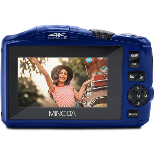 Minolta MND55 Cámara Digital Azul 64MP Zoom 16x Video 4K 60fps