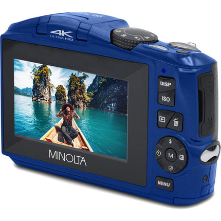 Minolta MND55 Cámara Digital Azul 64MP Zoom 16x Video 4K 60fps