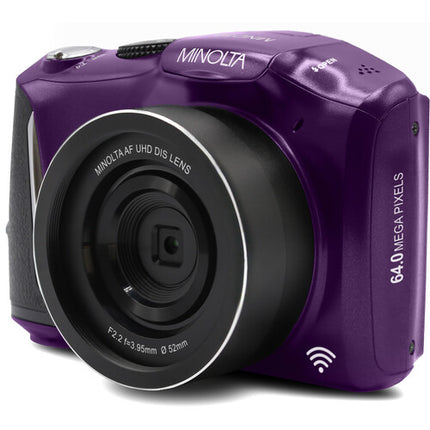 Minolta MND55 Cámara Digital Morada 64MP Zoom 16x Vídeo 4K 60fps