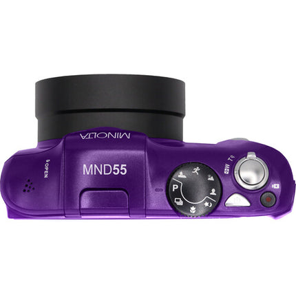 Minolta MND55 Cámara Digital Morada 64MP Zoom 16x Vídeo 4K 60fps