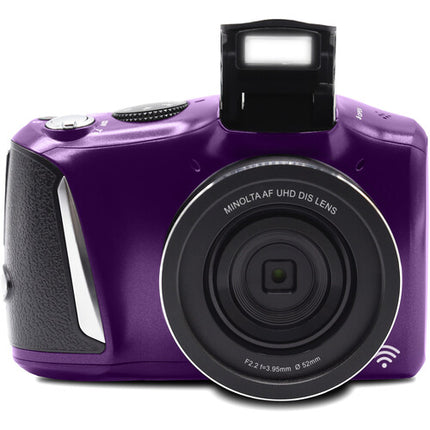 Minolta MND55 Cámara Digital Morada 64MP Zoom 16x Vídeo 4K 60fps