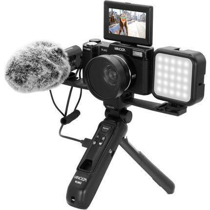 Minolta MND60V Kit para Vlogging 12MP 4K 60fps con Lentes y Micrófono