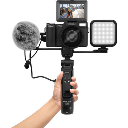 Minolta MND60V Kit para Vlogging 12MP 4K 60fps con Lentes y Micrófono