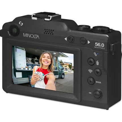 Minolta MND65 Cámara Digital Selfie 56MP Zoom 18x Monitor 3" 32GB