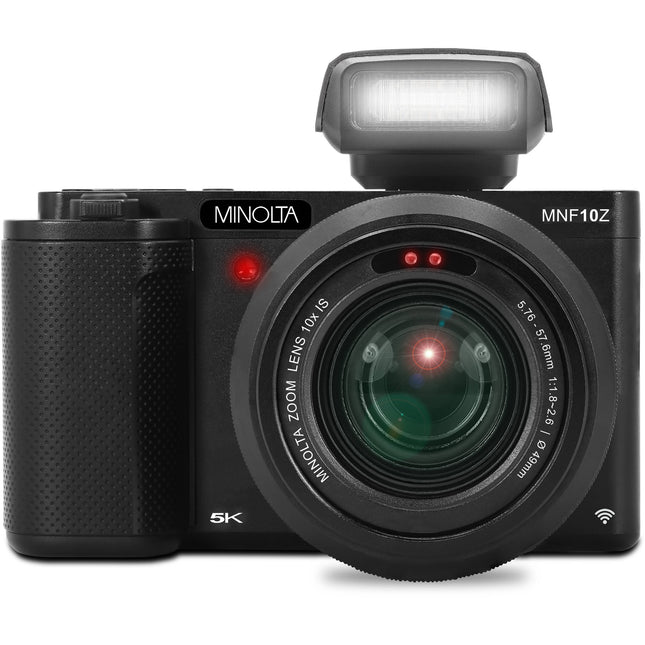 Minolta MNF10Z Cámara Digital 13MP 10x Zoom con Flash y Tarjeta SD 32GB