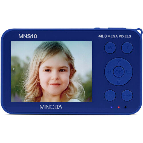 Minolta MNS10 Cámara Digital Azul 48MP 4K Video con microSD 32GB