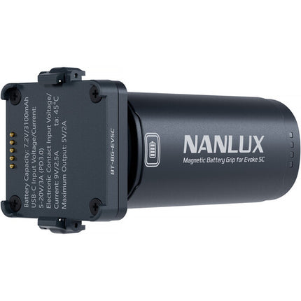 Nanlux Magnetic Battery Grip para Evoke 5C con Batería 3100mAh USB-C