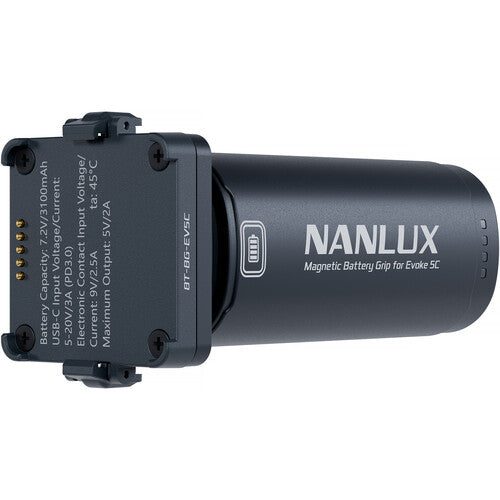 Nanlux Magnetic Battery Grip para Evoke 5C con Batería 3100mAh USB-C